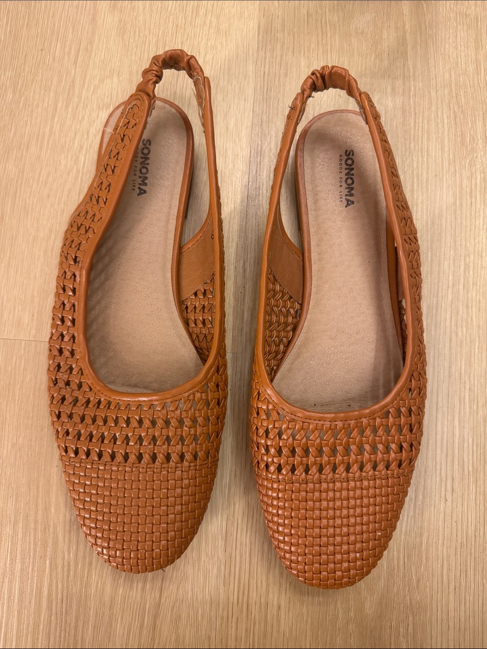 SONOMA Woven Slingback Flats in Tan Brown
